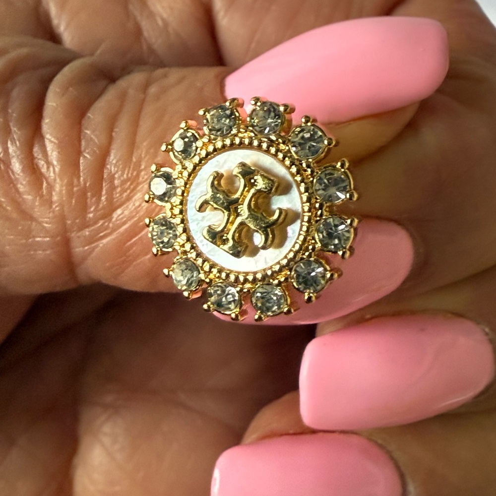 Tori Burch Kira Crystal-Embellishment Stud Earrings.